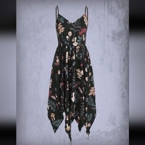 Fairycore Mushroom Print Hanky Hem Cami Dress NWT